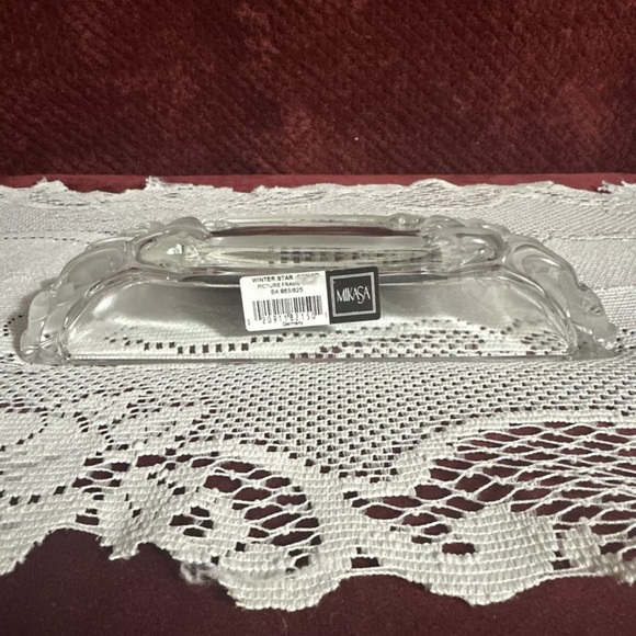 Mikasa Crystal Christmas Picture Frame, "Winter Star". Clear With Frosted Trees. - Picture 5 of 13